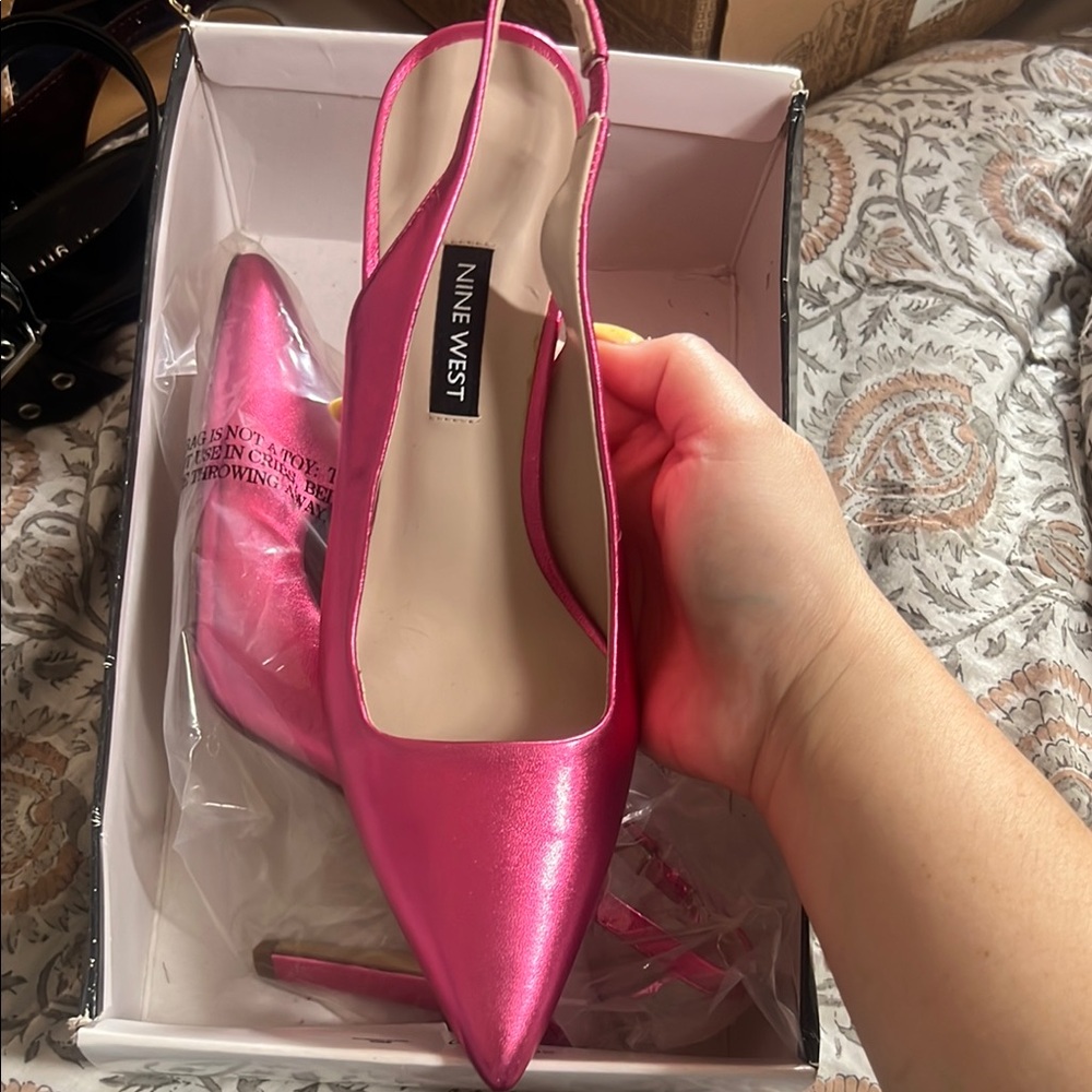 Nine West Fuchsia Slingback Heels
